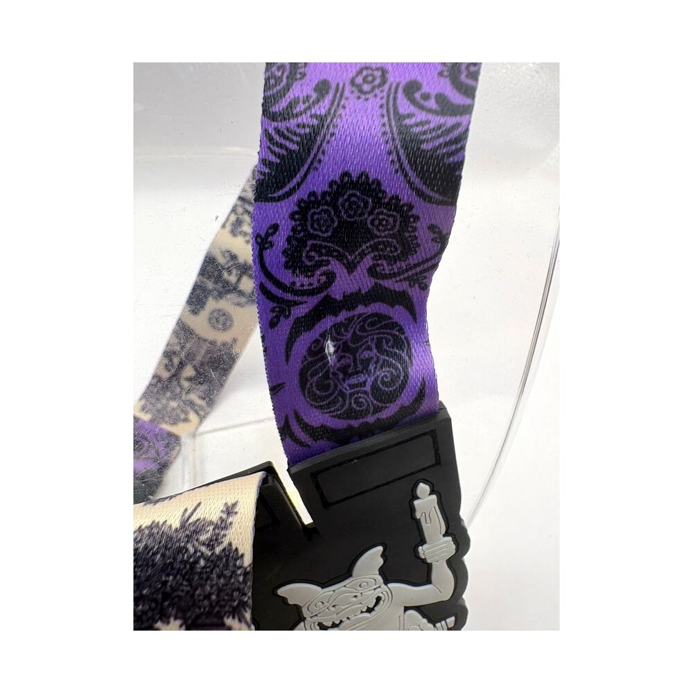 Disney Haunted Mansion Purple Wallpaper Pin Trading Lanyard - Picture 4 of 4